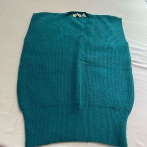 ASTON VTG Turquoise Lambswool Angora Vest Size Medium